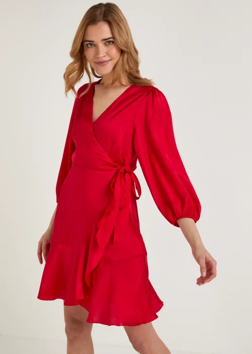 Be Beau Red Frill Satin Mini Dress - 6 Image 1