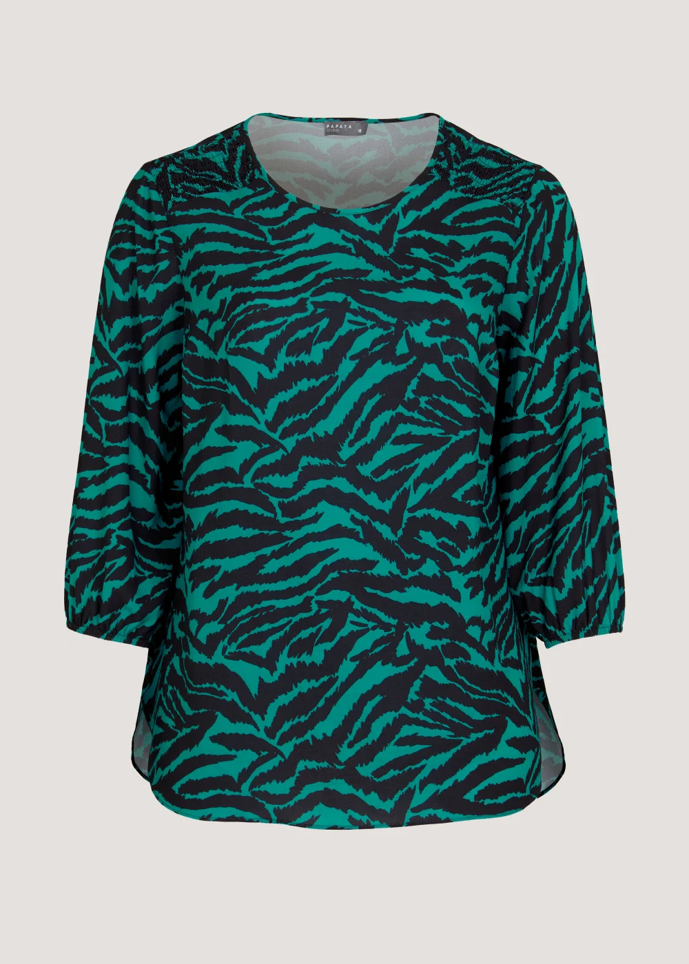 Papaya Curve Green Zebra Print Box Top - Size 18 Image 3