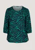 Papaya Curve Green Zebra Print Box Top - Size 18 Image 3