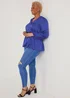 Papaya Curve Blue Wrap Satin Blouse - Size 18 Image 5