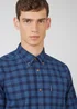 Ben Sherman Indigo Gingham 100% Cotton Regular Fit Shirt - Medium Image 2