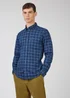 Ben Sherman Indigo Gingham 100% Cotton Regular Fit Shirt - Medium Image 1