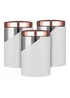 Tower Set of 3 White Canisters (12cm x 12cm x 17cm) Image 1