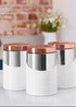 Tower Set of 3 White Canisters (12cm x 12cm x 17cm) Image 3