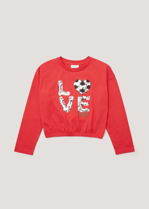 Girls Red Wales Print T-Shirt (4-13yrs) - Age 4 Years Image 1