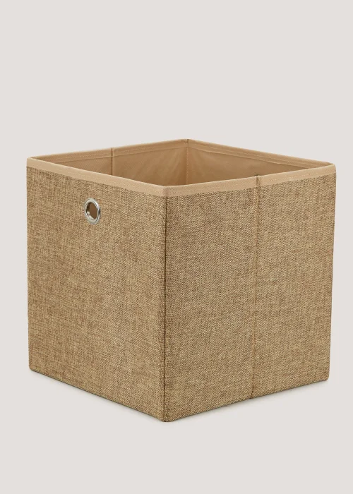 Taupe Foldable Storage Box (27cm x 27cm x 27cm) Image 2