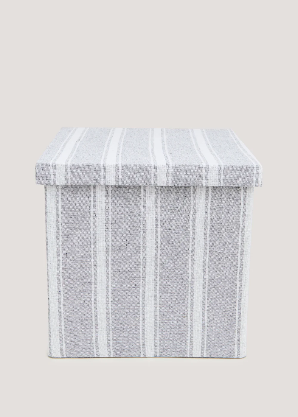 Grey Stripe Foldable Storage Box (33cm x 33cm x 31cm) Image 1