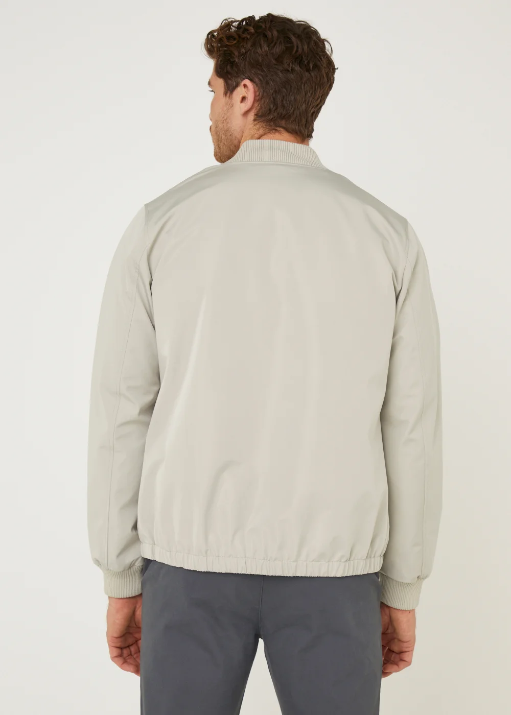 Light Grey Lightweight Bomber Jacket - S Image 2