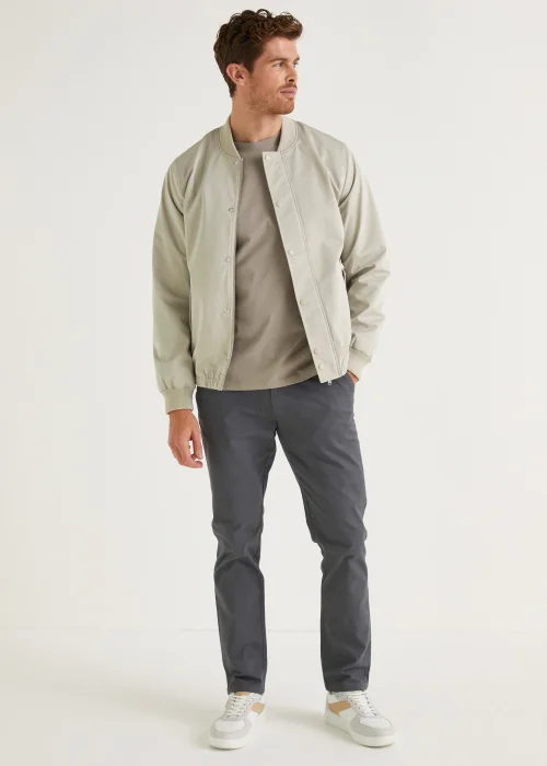 Light Grey Lightweight Bomber Jacket - S Image 4