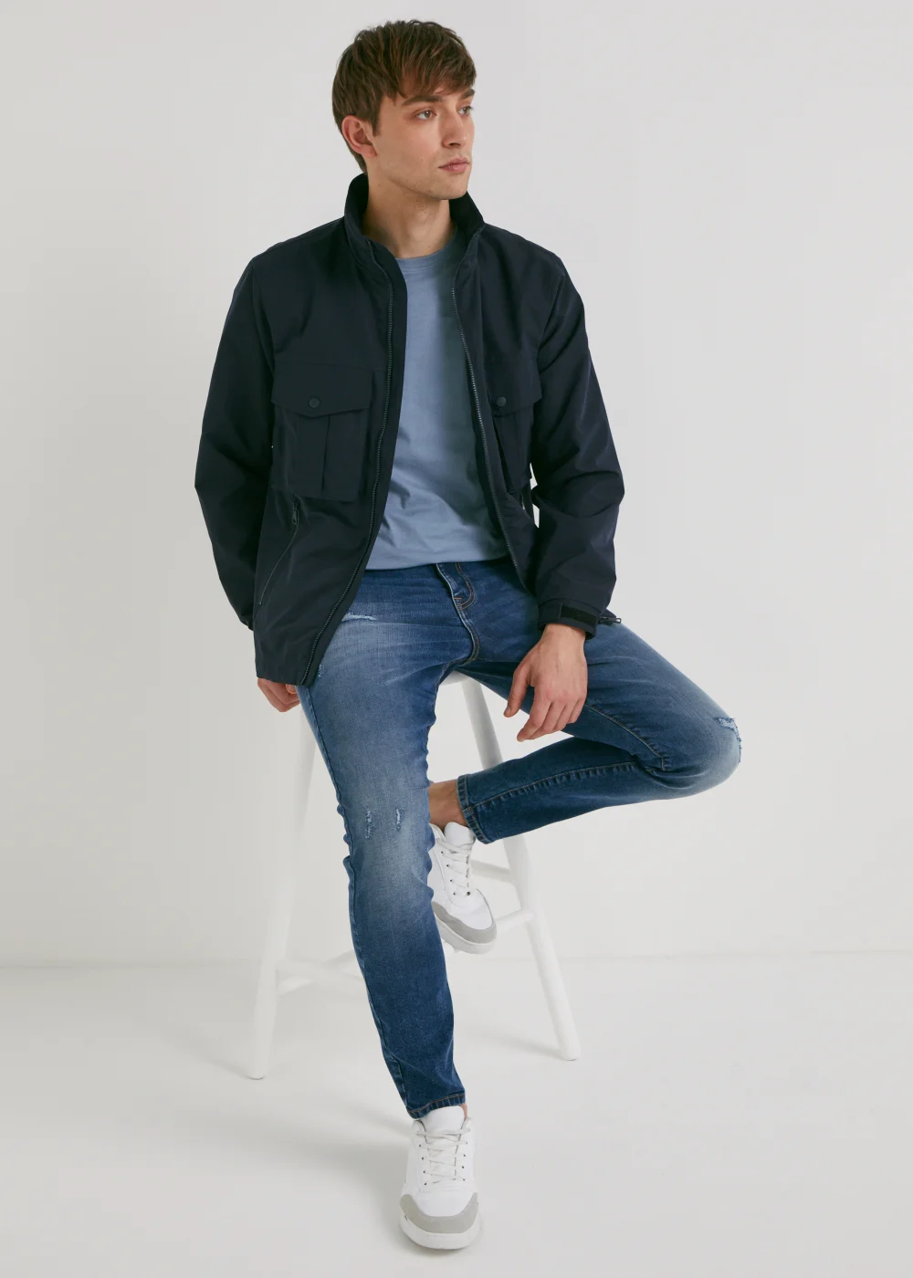 Navy Utility Jacket - S Image 2