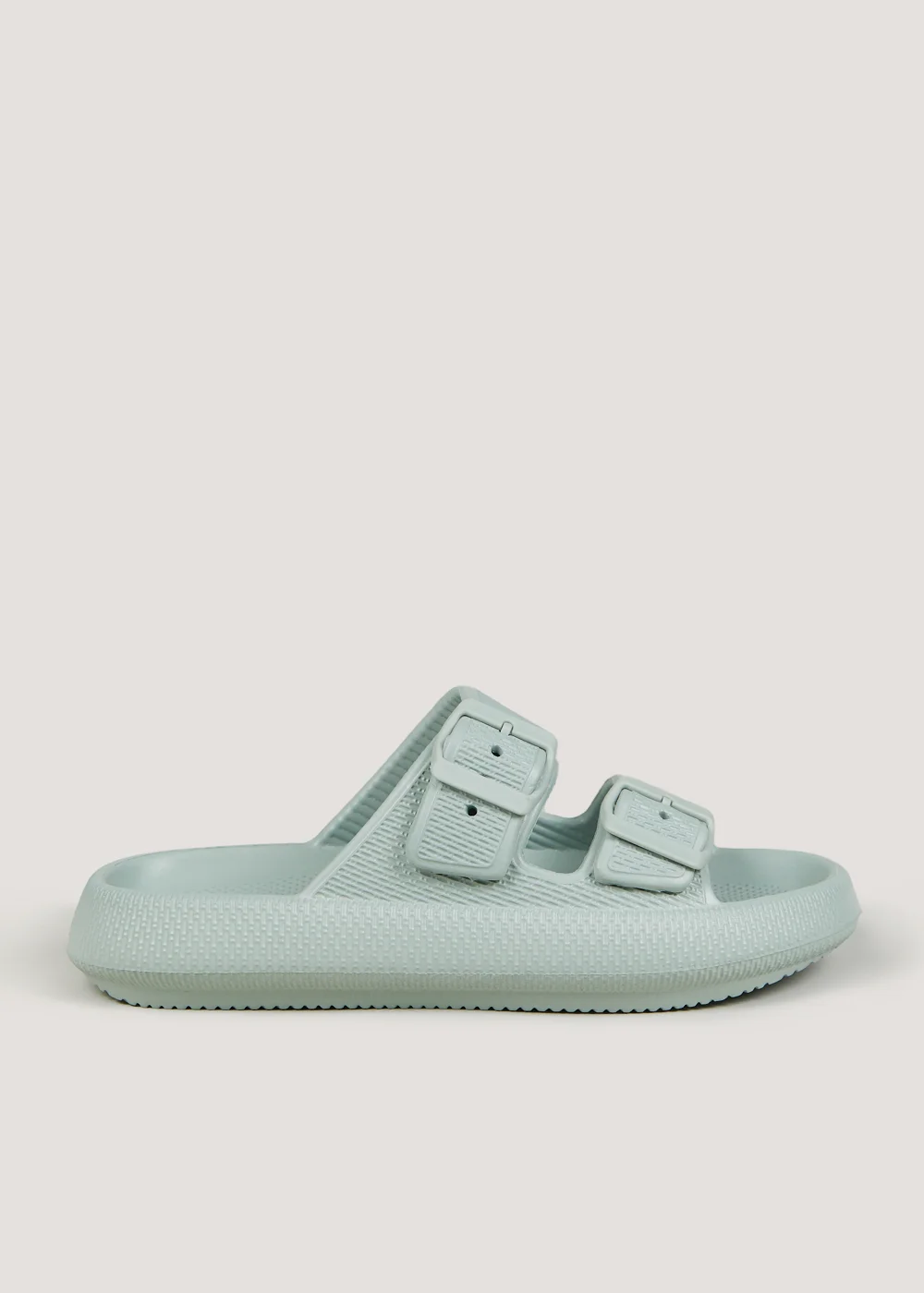 Khaki Chunky Double Buckle Sliders - Small Image 1