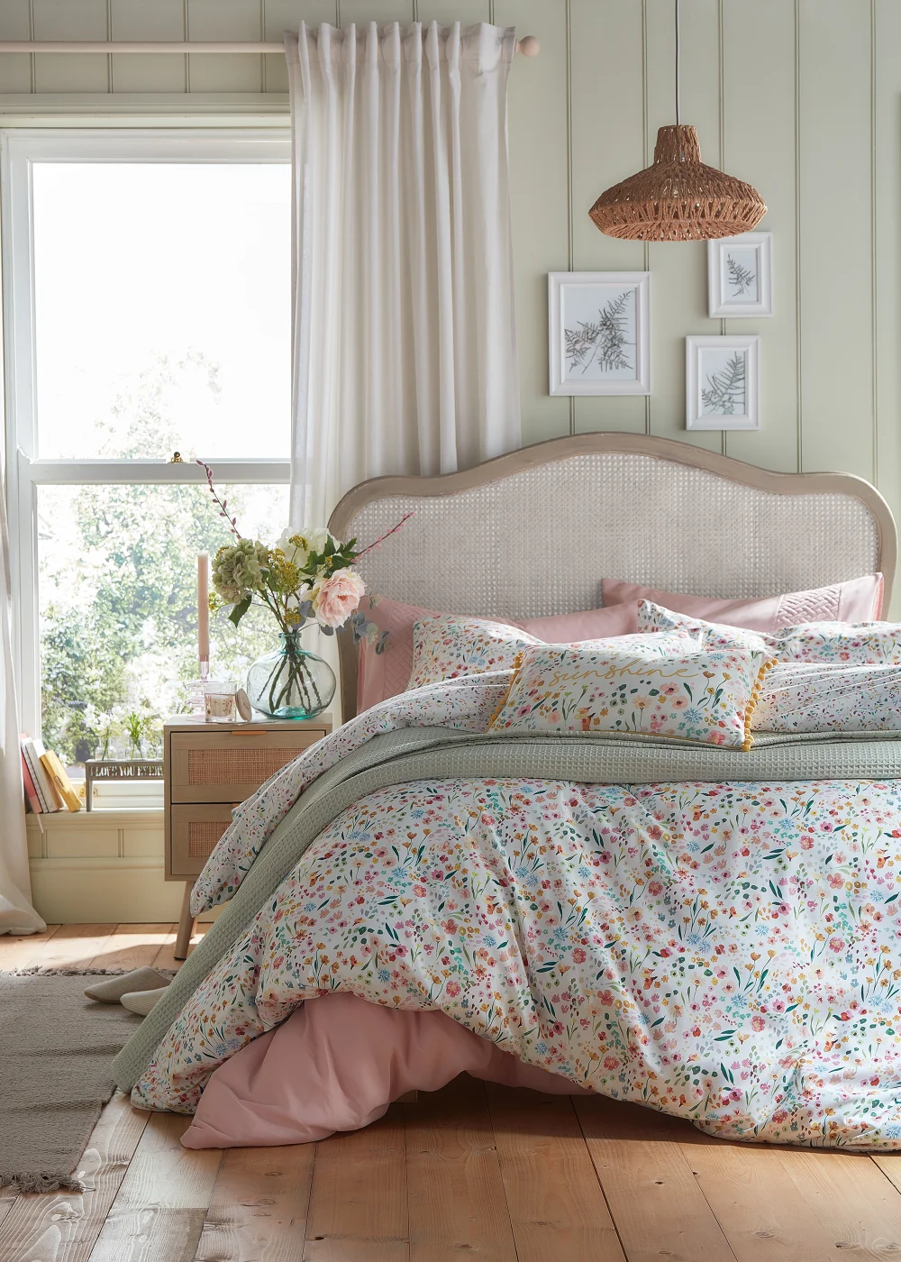 Floral Sunshine Slogan Cushion (30cm x 50cm) Image 2