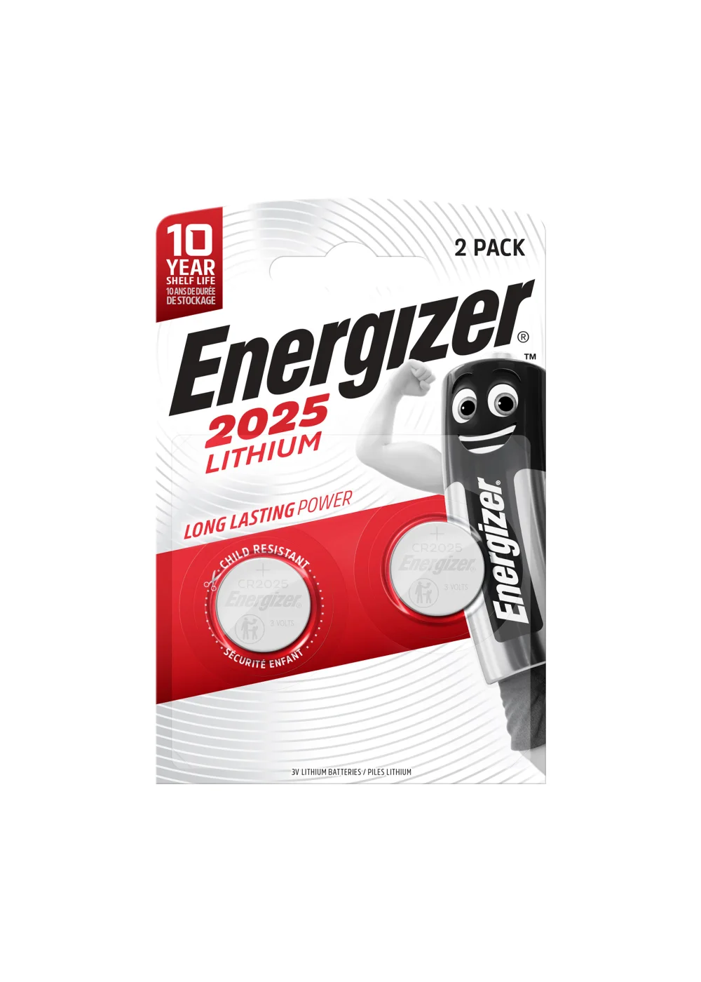 2 Pack Energizer CR2025 Lithium Batteries Image 1