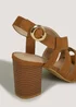 Et Vous Tan Stacked Heels - Size 3 Image 2
