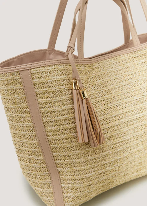 Natural Tassel Tote Bag - One Size Image 2