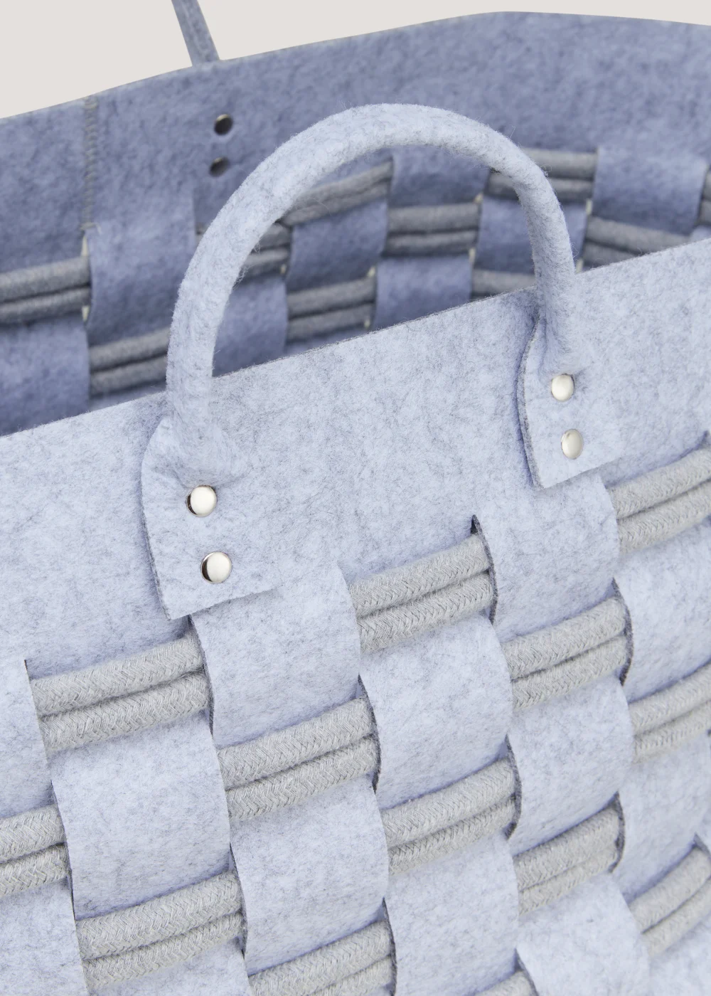 Grey Large Lattice Felt Storage Basket (36cm x 36cm x 36cm) Image 2