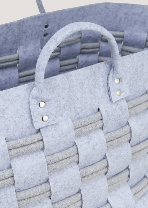 Grey Large Lattice Felt Storage Basket (36cm x 36cm x 36cm) Image 2