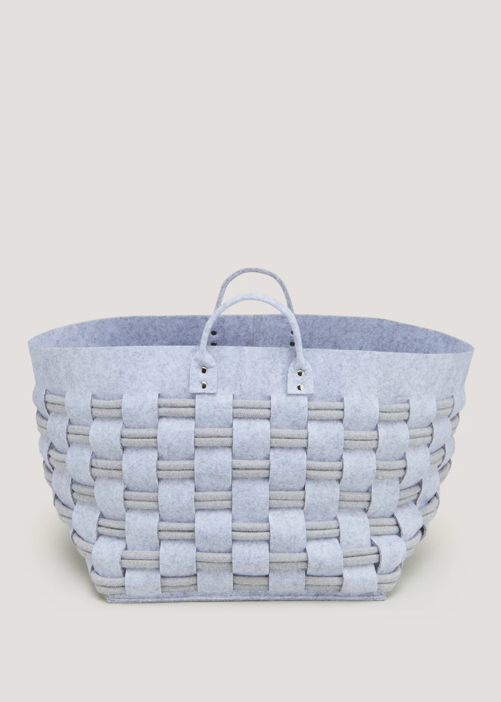 Grey Large Lattice Felt Storage Basket (36cm x 36cm x 36cm) Image 1