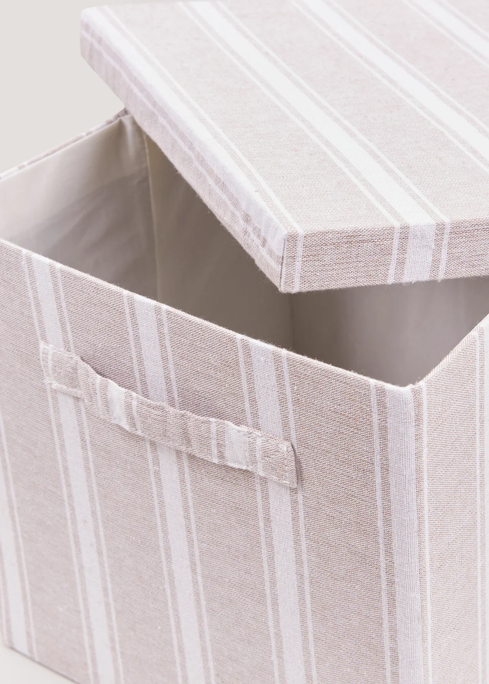 Beige Stripe Foldable Storage Box (33cm x 33cm x 31cm) Image 2