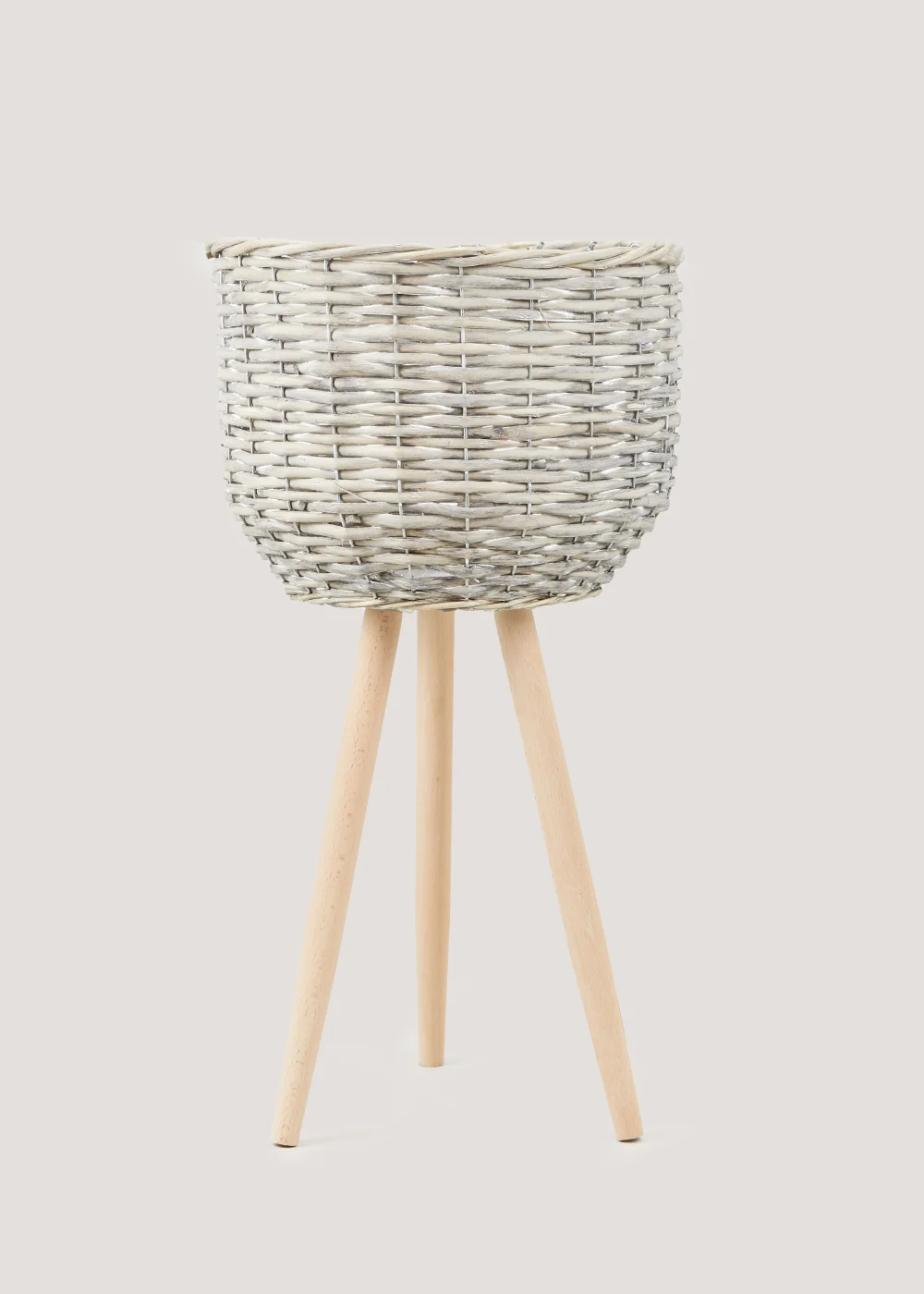 Natural Woven Planter on Stand Image 1