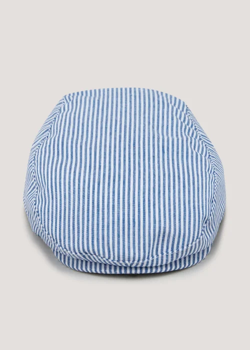 Boys Blue Stripe Flat Cap (Newborn-24mths) - Age 6 - 12 Months Image 1