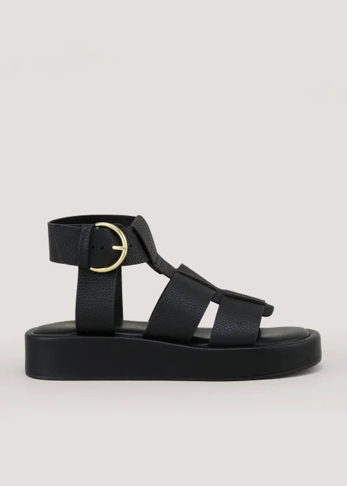 Black Caged Gladiator Sandals - 3 Image 1