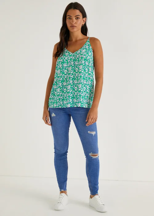 Green Print Cami Top - 8 Image 2