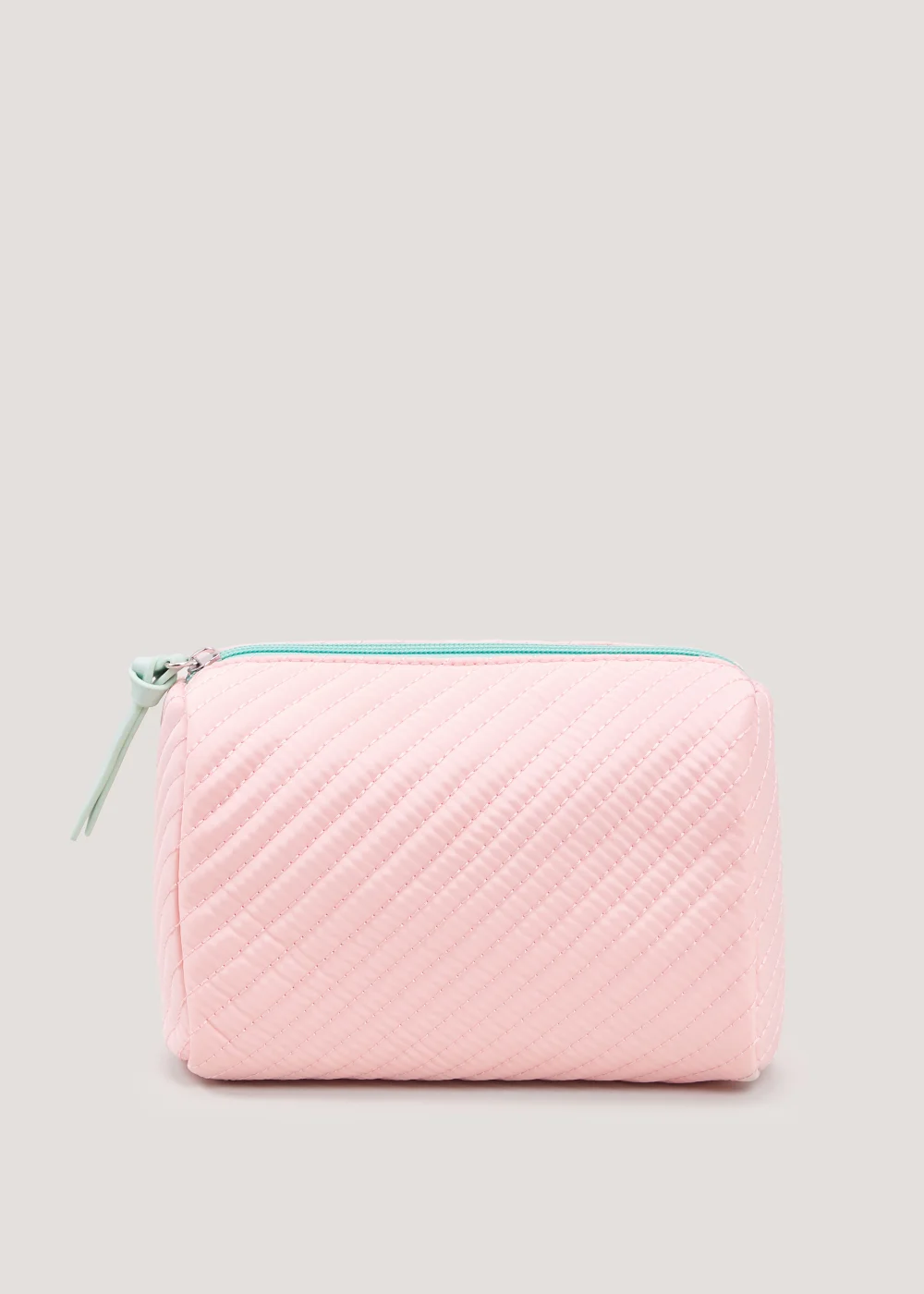 Pink Quilted Makeup Bag Image 1