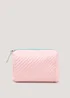 Pink Quilted Makeup Bag Image 1