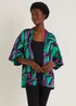 Green Swirl Print Kimono - Small Image 1