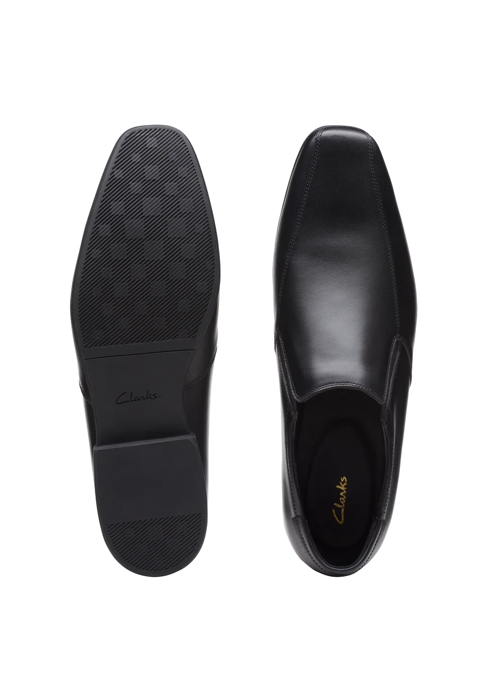 Clarks Black Sidton Edge Leather Shoes - Size 7 G Image 7