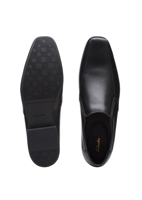 Clarks Black Sidton Edge Leather Shoes - Size 7 G Image 7