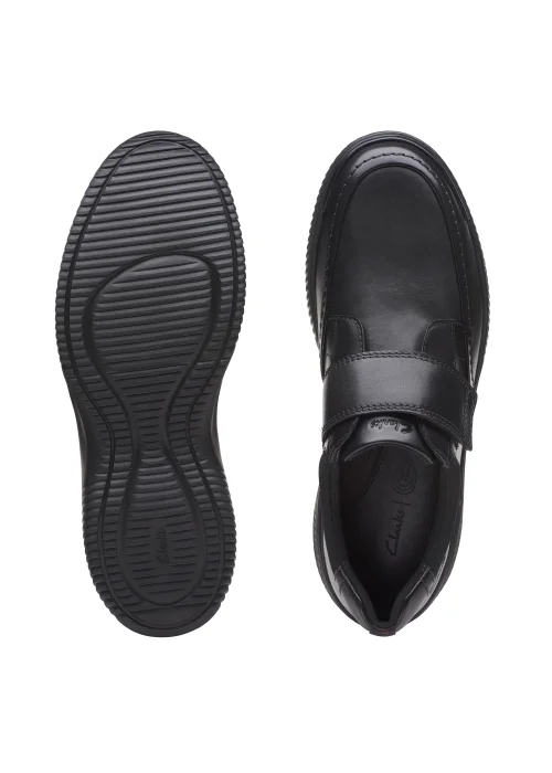 Clarks Black Donaway Strap Leather Shoes - Size 6 G Image 4