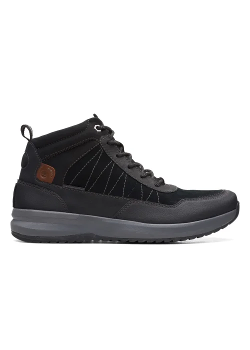 Clarks Black Wellman Top GP Leather Walking Boots - Size 9 G Image 1