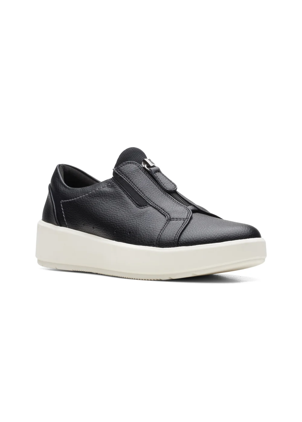 Clarks Black Layton Rae Leather Sneakers - Size 3 D Image 7