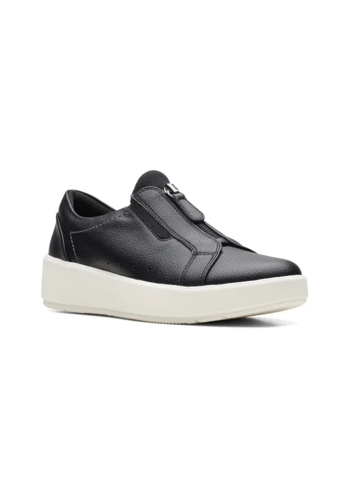 Clarks Black Layton Rae Leather Sneakers - Size 3 D Image 7