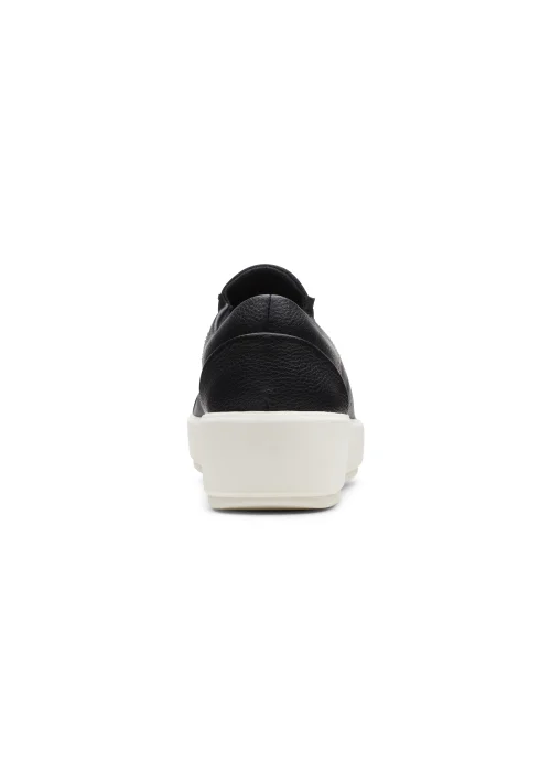 Clarks Black Layton Rae Leather Sneakers - Size 3 D Image 2