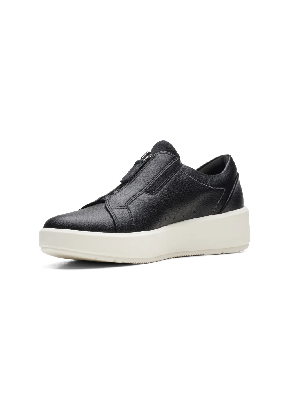 Clarks Black Layton Rae Leather Sneakers - Size 3 D Image 5