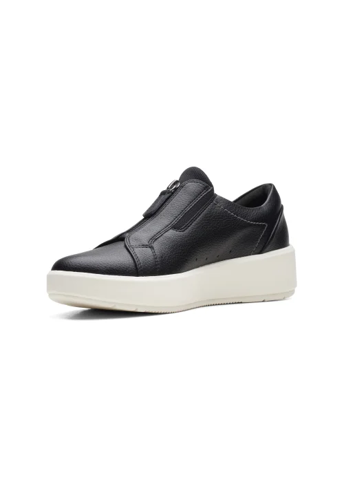 Clarks Black Layton Rae Leather Sneakers - Size 3 D Image 5