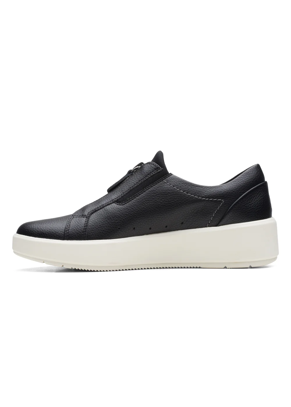 Clarks Black Layton Rae Leather Sneakers - Size 3 D Image 3