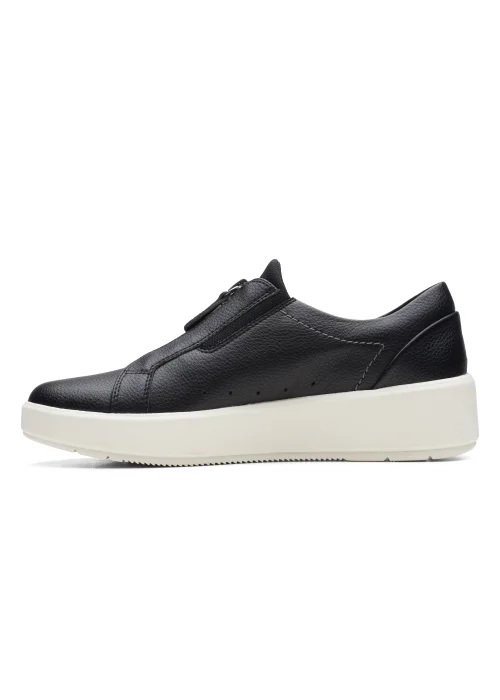 Clarks Black Layton Rae Leather Sneakers - Size 3 D Image 3