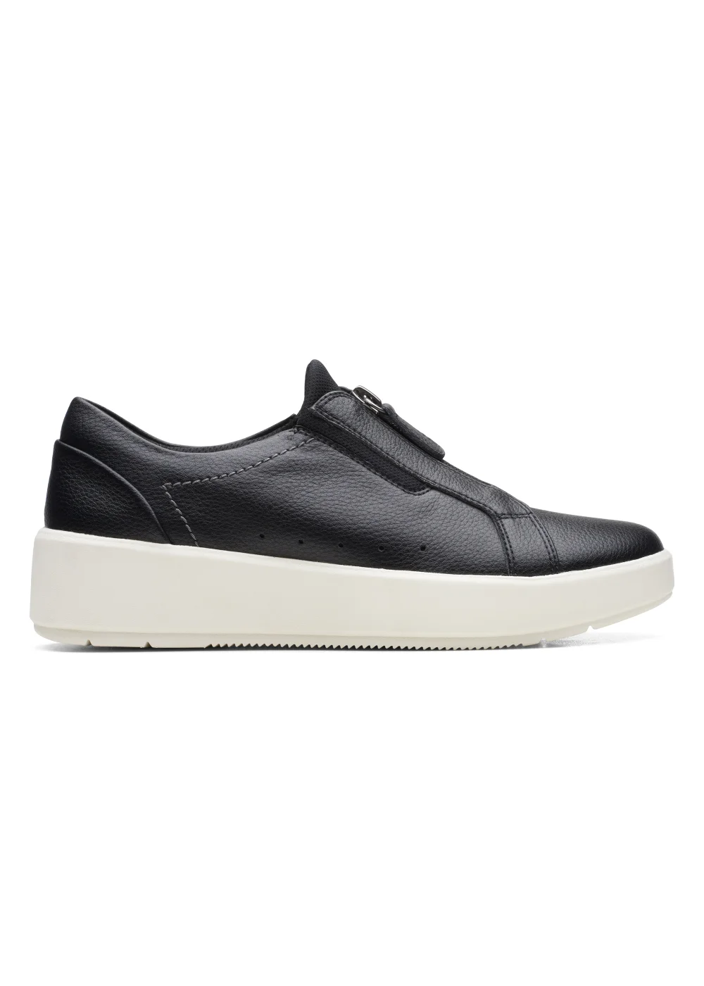 Clarks Black Layton Rae Leather Sneakers - Size 3 D Image 1