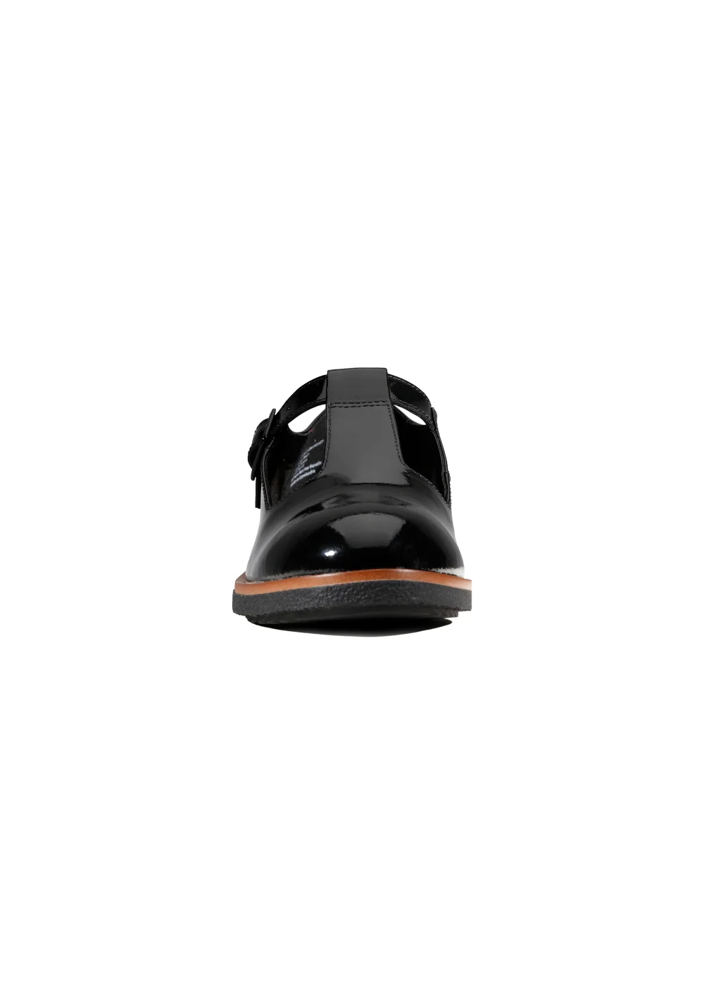 Clarks Black Leather Griffin Town T-Bar Shoes - Size 3 D Image 4