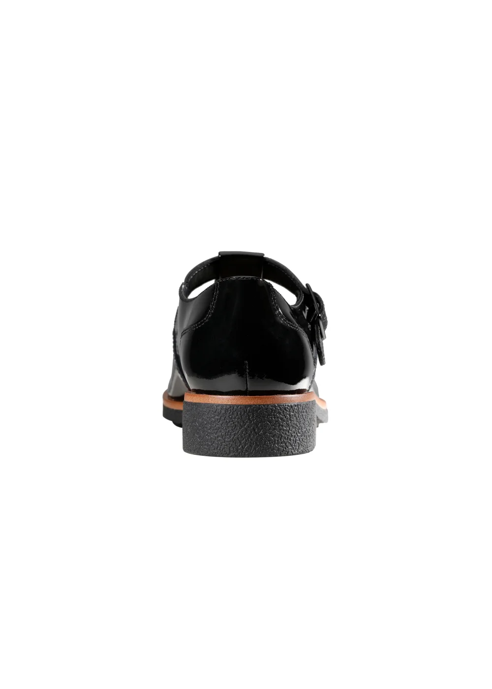 Clarks Black Leather Griffin Town T-Bar Shoes - Size 3 D Image 3