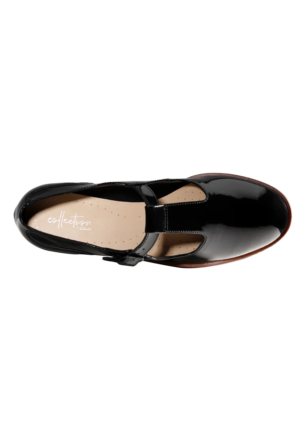 Clarks Black Leather Griffin Town T-Bar Shoes - Size 3 D Image 5