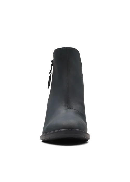 Clarks Black Leather Scene Zip Boots - Size 5 Image 2
