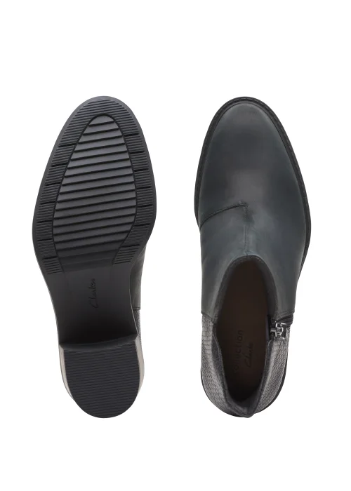 Clarks Black Leather Scene Zip Boots - Size 5 Image 6