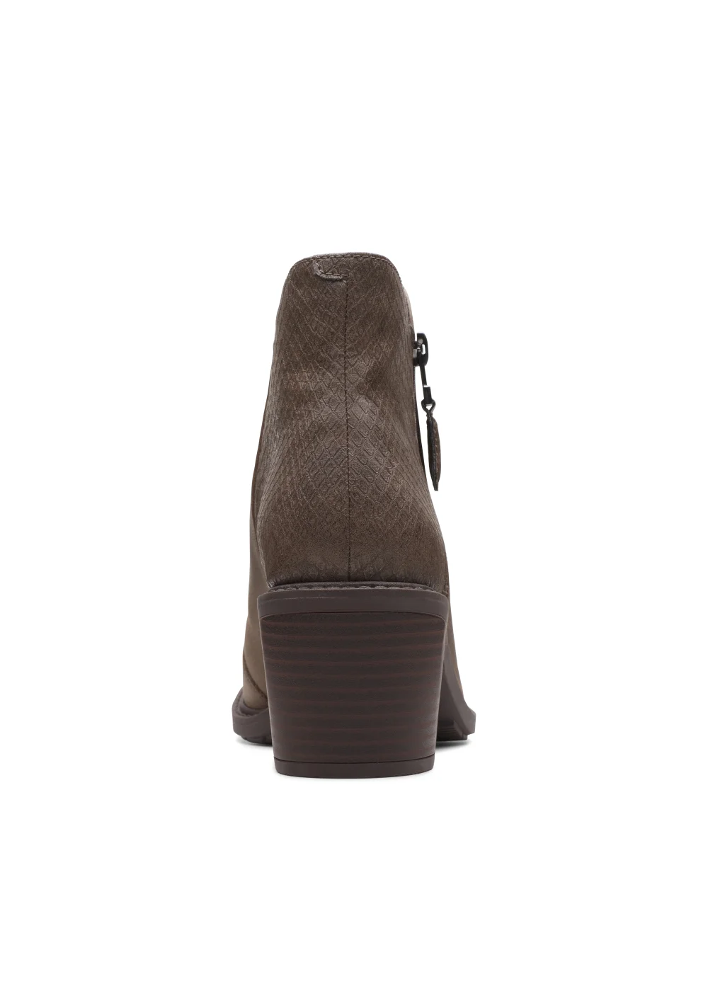 Clarks Taupe Leather Scene Zip Ankle Boots - Size 7 Image 3