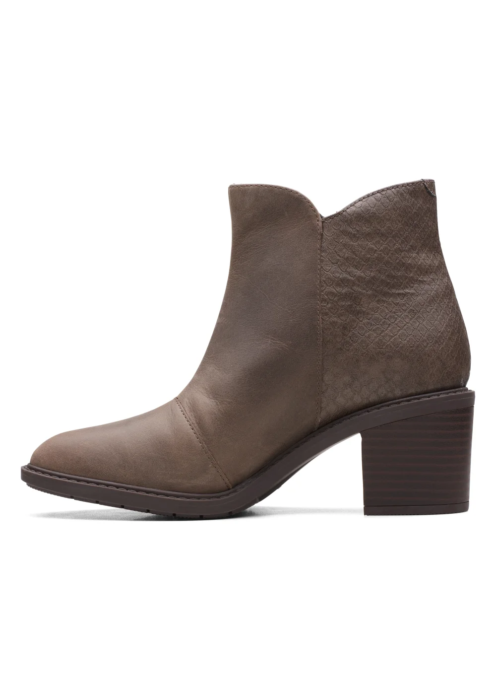 Clarks Taupe Leather Scene Zip Ankle Boots - Size 7 Image 6