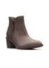 Clarks Taupe Leather Scene Zip Ankle Boots - Size 7 Image 5